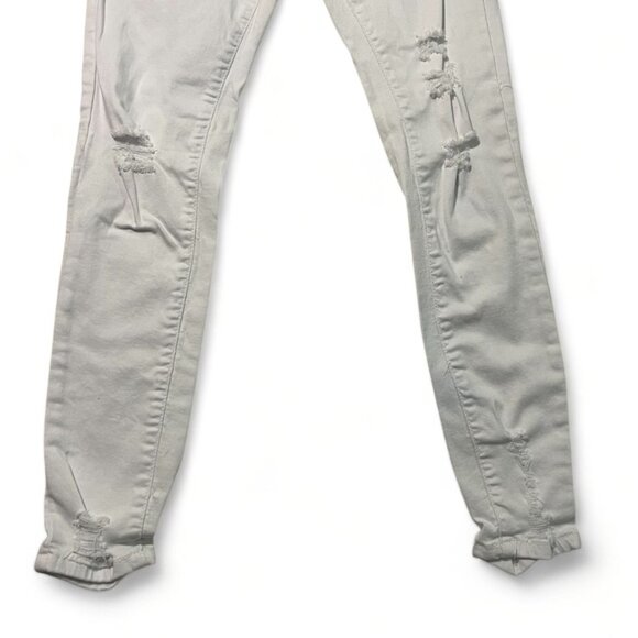 Bamboo Distressed White Skinny Jeans Girls Size 7 Cotton Blend - Picture 3 of 11